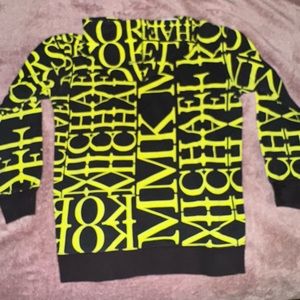 LI Neon newsprint Michael Kors hoodie. Size small. Near mint. Defs a show piece.